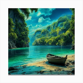 Boat On The Beach Canvas Print