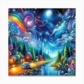 Night In The Forest 1 Canvas Print