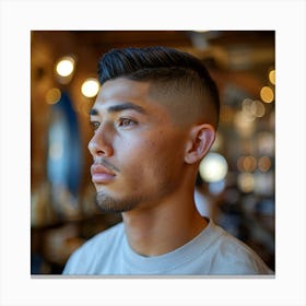 Man In A Barbershop Canvas Print