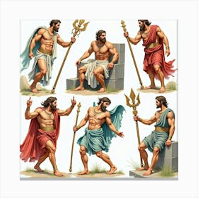 Watercolor The Ancient Greek Myths Depicted In Vivid Watercolor 1 Canvas Print