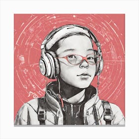 Boy With Headphones 1 Canvas Print