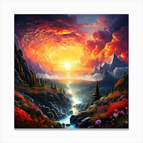 Sunset In The Mountains 5 Canvas Print