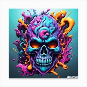 Skull Psychedelic Art Canvas Print