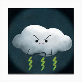 Angry Cloud Square Canvas Print