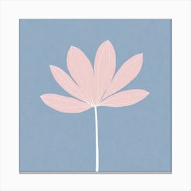 A White And Pink Flower In Minimalist Style Square Composition 653 Canvas Print