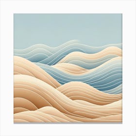 "Harmony in Repose"  Gentle dunes in warm beige transition to soothing waves of cerulean, evoking a serene landscape where land meets sea.  Embrace 'Harmony in Repose', a visual symphony of calm and balance. Ideal for those who seek to infuse their space with a sense of tranquility and a touch of nature's fluidity, this artwork is a gentle reminder of the peaceful coexistence between different elements. Canvas Print