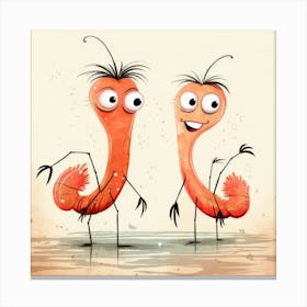 Shrimps Cartoon 2 Toile