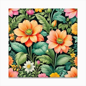 High Resolution Botanical Illustration Floral Beauty Nature Inspired Design Professional Digita(68) Canvas Print