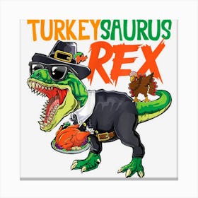 Turkeysaurus Rex Dab Turkey Dino Kids Boys Thanksgiving Canvas Print