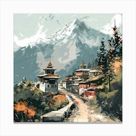 Bhutan Village Canvas Print