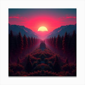 Sunset In The Forest 9 Canvas Print