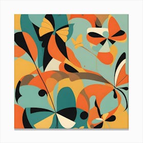 Butterflies Abstract Painting Canvas Print