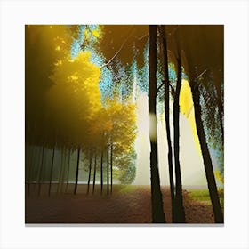 Yellow Trees In The Forest Canvas Print