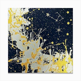 Gold Splatter Painting Canvas Print