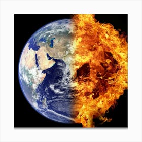 Earth In Flames Canvas Print