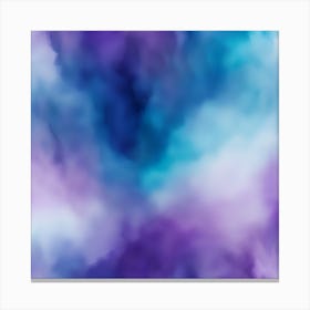 Beautiful purple blue abstract background. Drawn, hand-painted aquarelle. Wet watercolor pattern. Artistic background with copy space for design. Vivid web banner. Liquid, flow, fluid effect. Canvas Print