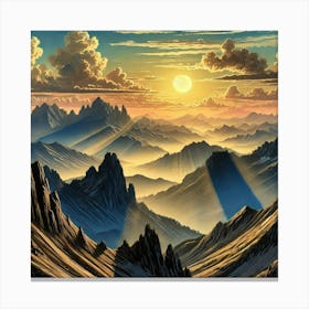 Sunset In The Mountains 1 Canvas Print