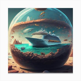 Cruise Ship In A Glass Canvas Print