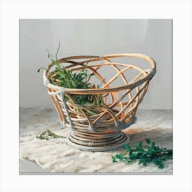 Rattan Basket Canvas Print