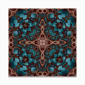 Abstraction Blue Stained Glass Mandala Canvas Print