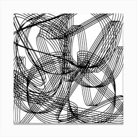 Abstract Black And White Drawing Canvas Print