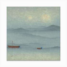 Boats In The Mist Canvas Print
