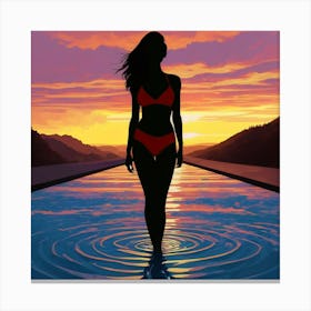 Sunset By The Pool Canvas Print