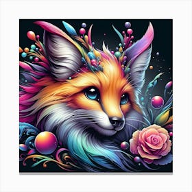 Colorful Fox 1 Canvas Print