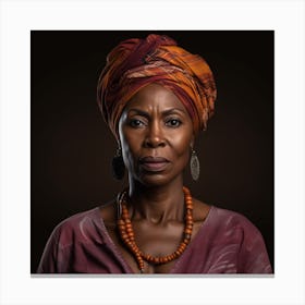 African Woman In A Turban Canvas Print