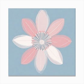 A White And Pink Flower In Minimalist Style Square Composition 396 Canvas Print