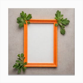 Orange Frame With Parsley Canvas Print