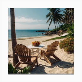 Two Chairs On The Beach Canvas Print