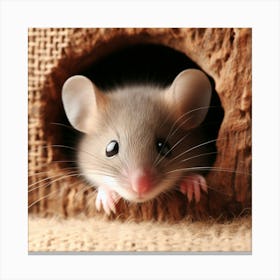 Mouse In A Hole Canvas Print