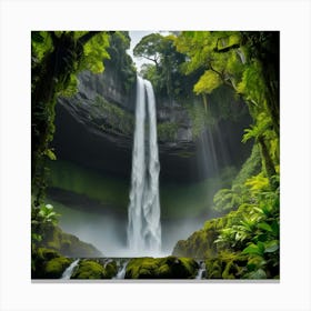 Waterfall In The Jungle 2 Canvas Print