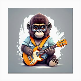 Gorilla Playing Guitar Canvas Print