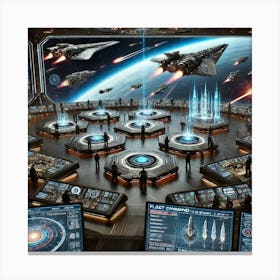 A Highly Detailed Futuristic Scene Showing The Fle Canvas Print