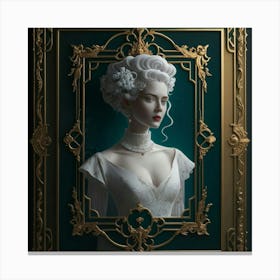 Portrait Of A Woman In A Frame Canvas Print