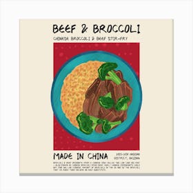 Beef And Broccoli Square Canvas Print