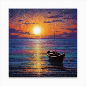 Sunset Boat 5 Canvas Print