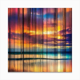 Sunset By Person 3 Canvas Print