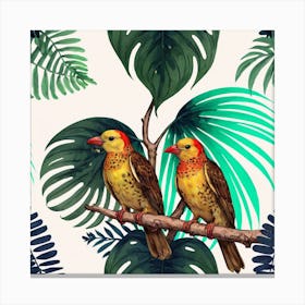 Birds On A Branch 1 Canvas Print