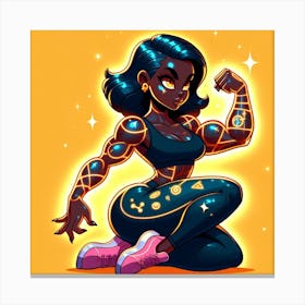 Black Girl With A Sword Canvas Print