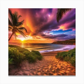 Sunset On The Beach 155 Canvas Print