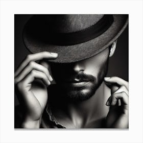 Man In Hat 3 Canvas Print