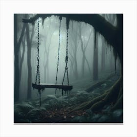 Swing In The Forest Canvas Print