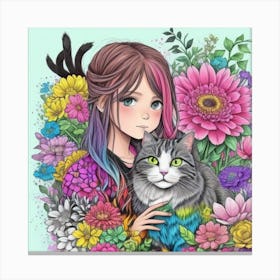 Cat Goodluck charms Canvas Print