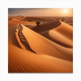 Desert Dunes At Sunset Canvas Print