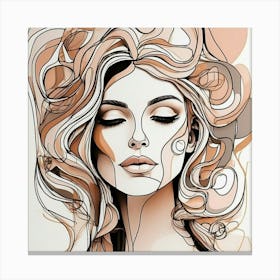 Line art Of A Woman 3 Canvas Print