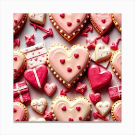 Valentine'S Day Cookies Canvas Print