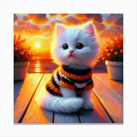 Sunset Cat Canvas Print